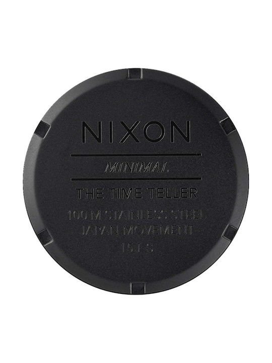 Nixon Time Teller Ανδρικό Ρολόι Μπαταρίας με Μαύρο Μεταλλικό Μπρασελέ