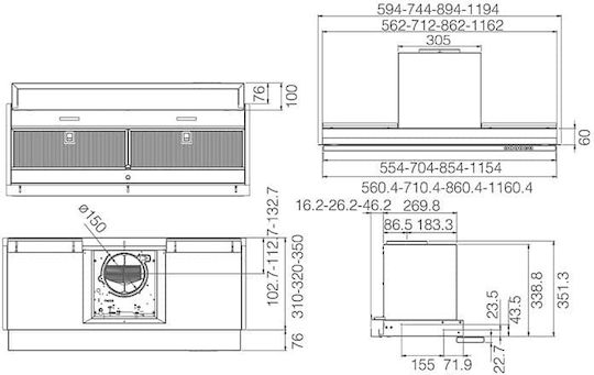 Elica BoxIn Advance Dry IX/A/75 Ventilation Mechanism 75cm Inox