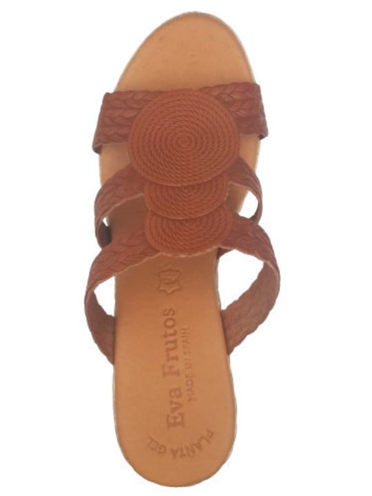 Anatomic Women's Leather Platform Wedge Sandals Tabac Brown