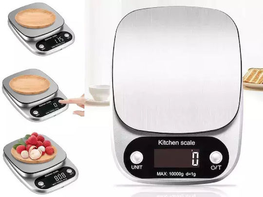 Digital Kitchen Scale Up To 10kg Silver