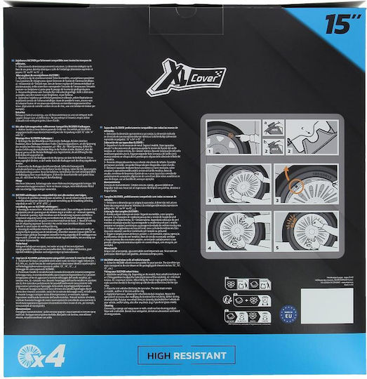 XL Abdeckung Auto Radkappen Set 4 Stück 15" Silber 550351