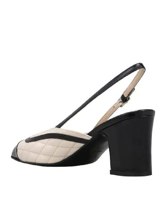 Leather Ecru Heels