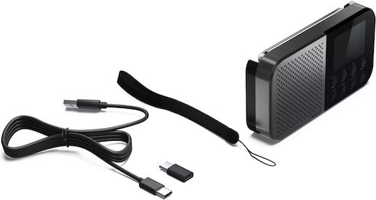 Sharp Osaka Ραδιοφωνάκι Επαναφορτιζόμενο DAB+ με Bluetooth και USB Γκρι