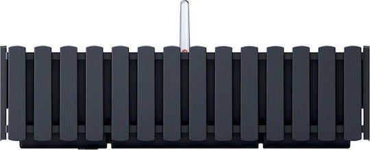 Set 2 Decorative Planters Metal Stand Irrigation System Anthracite 58x18x16.2 Cm Boardee Fencycase W