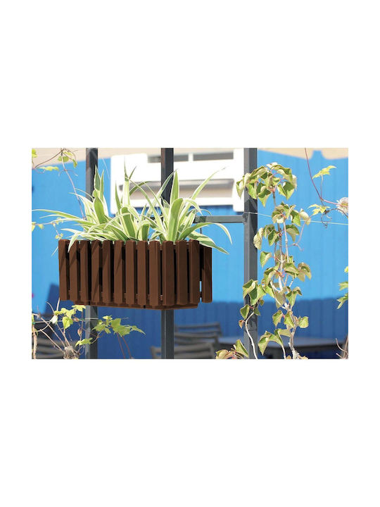 Set 3 Ghivece Decorative Suport Metalic Sistem de Irigare Maro 38x18x16.2 Cm Boardee Fencycase W