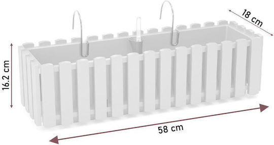 Set 2 Decorative Planters Metal Stand Irrigation System Anthracite 58x18x16.2 Cm Boardee Fencycase W