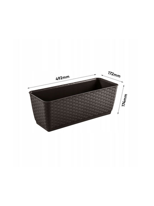 Set 4 Ghivece Decorative Mercaton Imitație Ratan Maro 49.2x17.2x17.4 Cm
