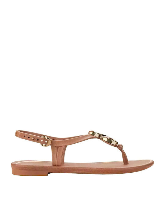 Women's Flat Sandals in Brown Color