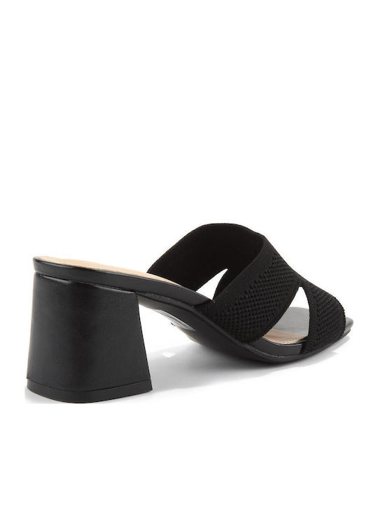 Mules mit Hoch Absatz in Schwarz Farbe