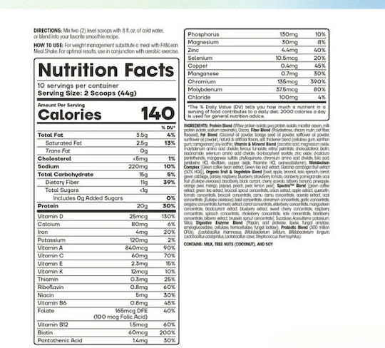 Fit&Lean Meal Replacement Ergänzung Für Gewichtsverlust 453gr Vanille Eiscreme