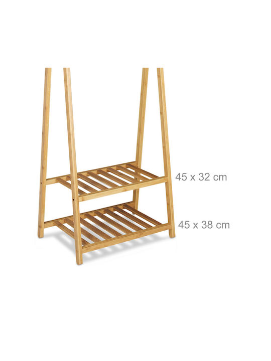 Relaxdays Cuier de podea din Bambus Bej 60x40x150cm