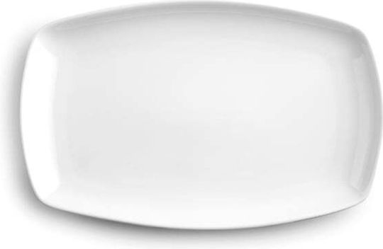 Ibili Porzellan Oval Serviertablett in Weiß Farbe 30x19.5x2.9cm 1Stück