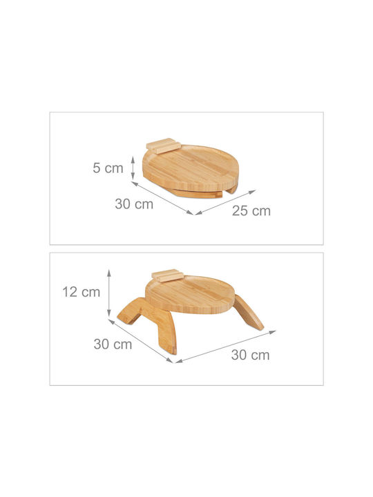 Relaxdays Bambus Oval Tavă de Servire din Bamboo în Culoare Maro 12x30x30cm 10045698 1buc