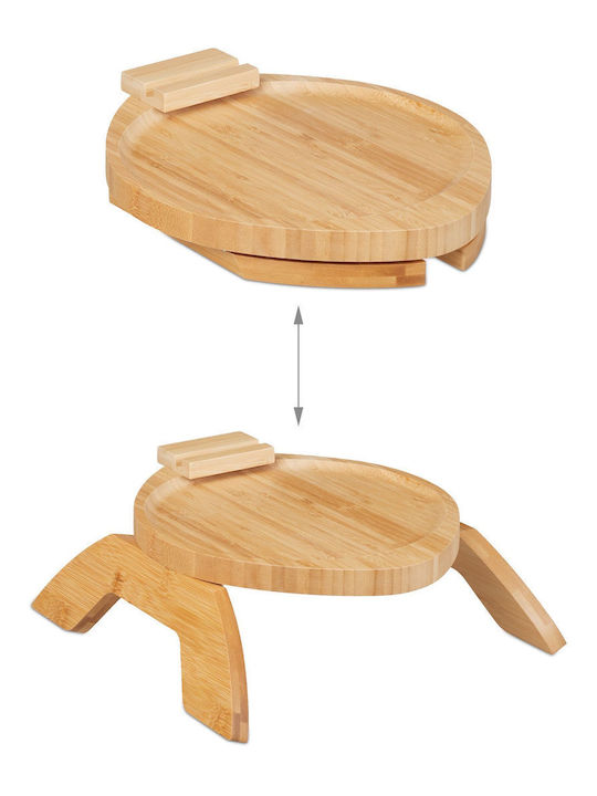Relaxdays Bambus Oval Tavă de Servire din Bamboo în Culoare Maro 12x30x30cm 10045698 1buc