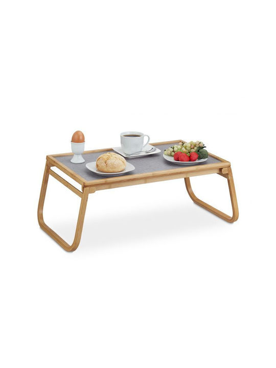 Relaxdays Bamboo Rechteckig Serviertablett aus Bambus in Gray Farbe 23x60x33cm 10034568 1Stück