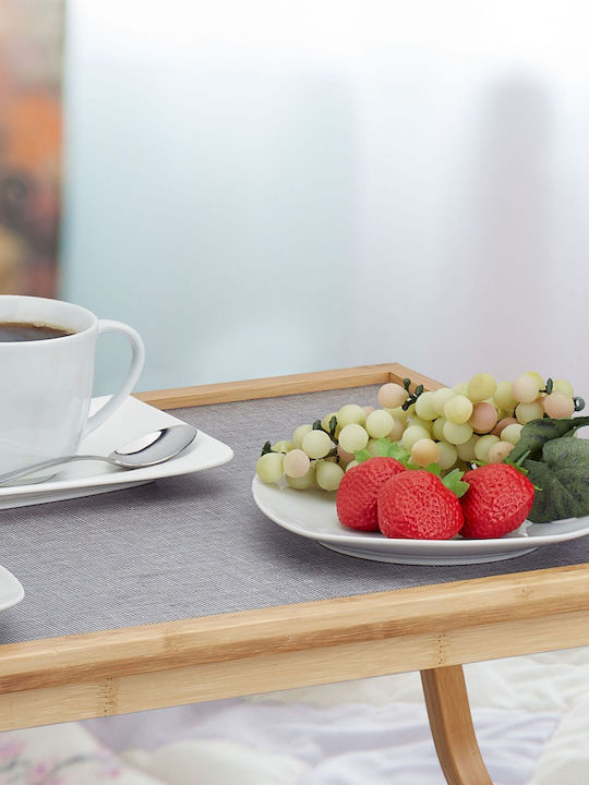 Relaxdays Bamboo Rechteckig Serviertablett aus Bambus in Gray Farbe 23x60x33cm 10034568 1Stück