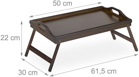 Relaxdays Bamboo Rechteckig Serviertablett Rutschfest aus Bambus mit Griffen in Braun Farbe 50x50x30cm 10023233 1Stück