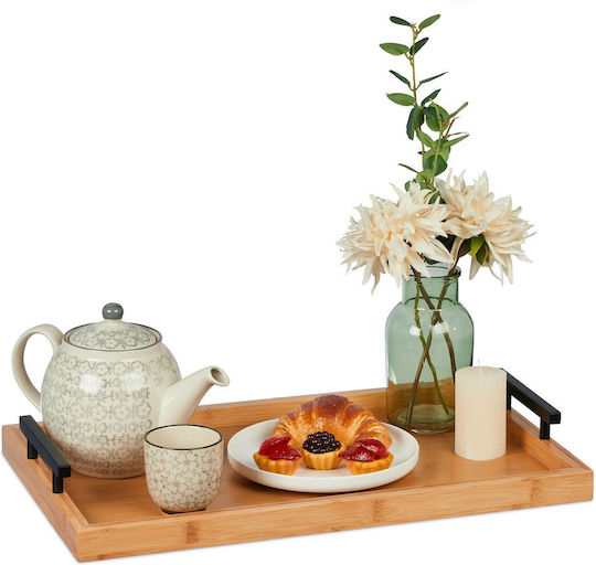 Relaxdays Bamboo Δίσκος Σερβιρίσματος 50x50x30cm