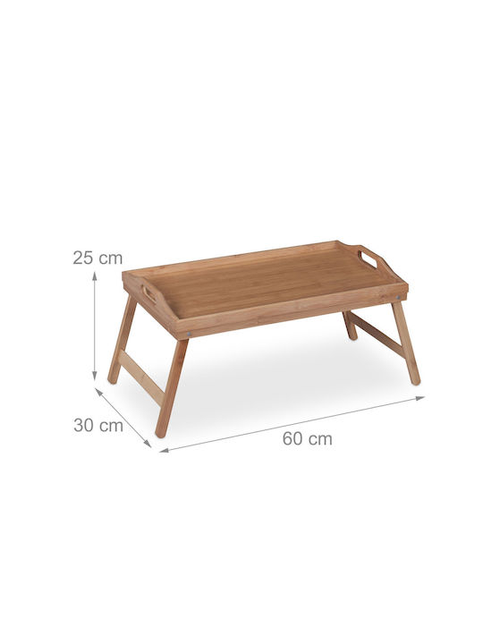 Relaxdays Bamboo Rechteckig Serviertablett aus Bambus mit Griffen in Beige Farbe 25x60x30cm 10039325 1Stück