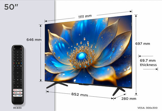 TCL Смарт Телевизор 50" 4K UHD QLED 50P79K HDR (2024)