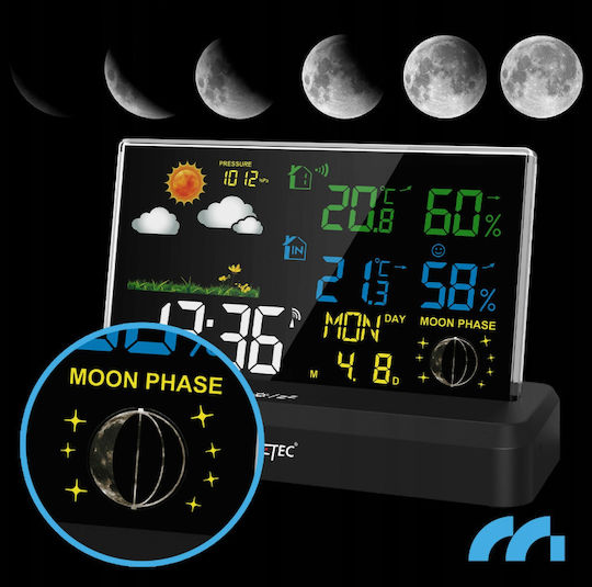 Wireless Weather Station Maltec Daily2000m Internal Temperature Range -9.9°C To 50°C Barometer Humidity Range 20% To 95% Sensor Included Black