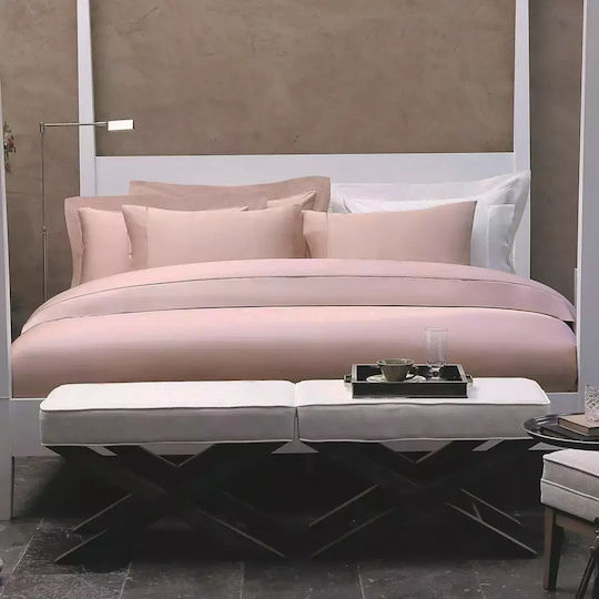 Valeron Set Husă de Pilotă Bumbac Dublă cu 5 Fețe de Pernă & 1 Cearsaf 200x220 Pastel Pink