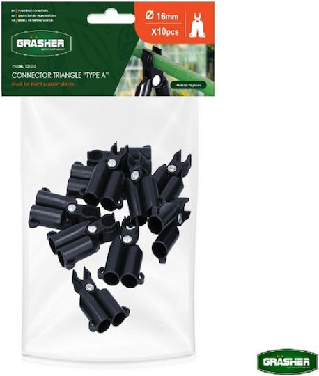 Grasher Adjustable Connectors Corner Type A Φ.16mm Plant Stakes 10 Pieces 104035
