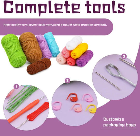 Set Complet de Croșetat DIY pentru Începători și Avansați Accesorii Fir Incluse Instrucțiuni Model Decorativ Ghiveci de Flori Lalele Multicolor