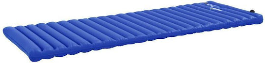 Saltea de Camping Gonflabilă cu Pompa Integrată Impermeabilă Plastic 190t Albastru 195x70x10 Cm