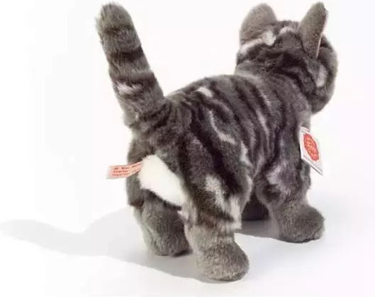 Hermann Teddy Plush Cat Standing Grey 20 cm