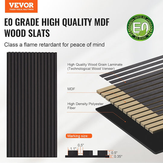 Ακουστικά Πάνελ Vevor Wood Slat 23,6 X 47,2 Ιντσών Μοντέρνα Διακόσμηση Τοίχου Μαύρη Δρυς Ακουστικά Πάνελ Vevor Wood Slat 23,6 X 47,2 Ιντσών Μοντέρνα Διακόσμηση Τοίχου Μαύρη Δρυς