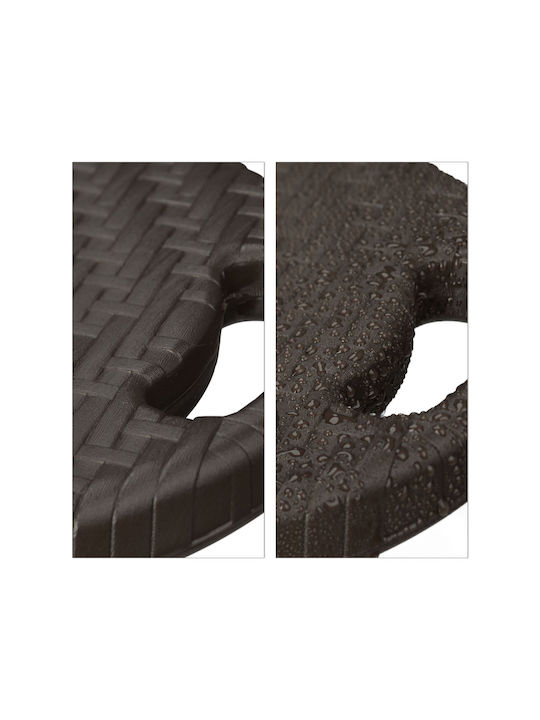 Plastik Gartenhocker Braun 2Stücke 32,5x32,5x29cm
