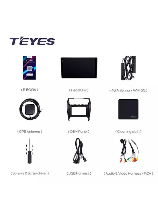 Teyes Автомобилна Аудио Система 2DIN (Блутут/USB/WiFi/GPS/Apple-Carplay/Android-Auto) с Тъчскрийн 10.36"