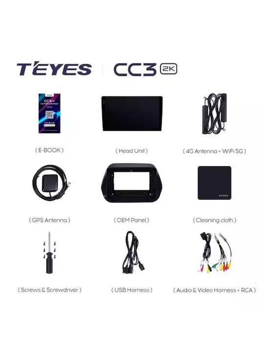 Teyes Автомобилна Аудио Система 2DIN (Блутут/USB/WiFi/GPS/Apple-Carplay/Android-Auto) с Тъчскрийн 9.5"
