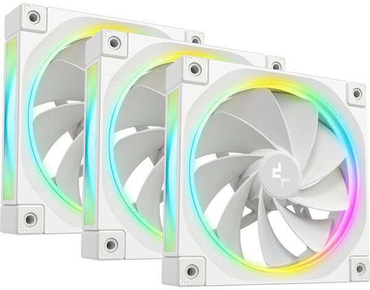 Deepcool FL12R WH Reverse Blade Case Fan 120mm 2150rpm 55cfm with RGB Lighting 3pcs White