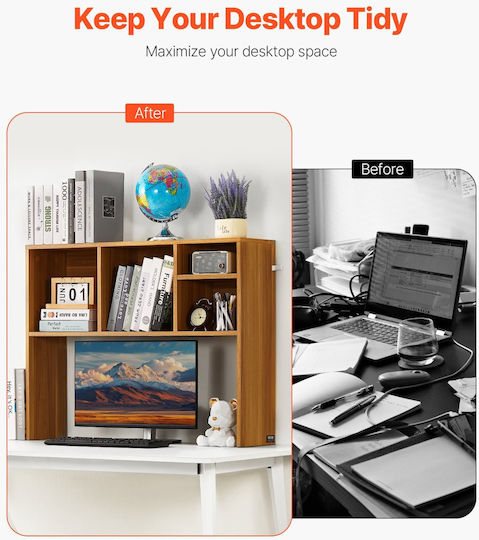 Vevor Desktop-Bücherregal Holz Desktop-Aufbewahrungsorganizer 1-stufig Büro & Zuhause