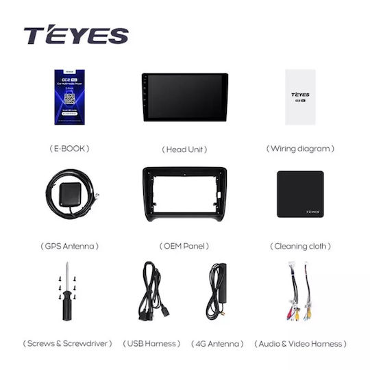 Teyes Ηχοσύστημα Αυτοκινήτου για Audi TT (8J) 2006-2014 (Bluetooth/USB/WiFi/GPS/Apple-Carplay/Android-Auto) με Οθόνη Αφής 9"