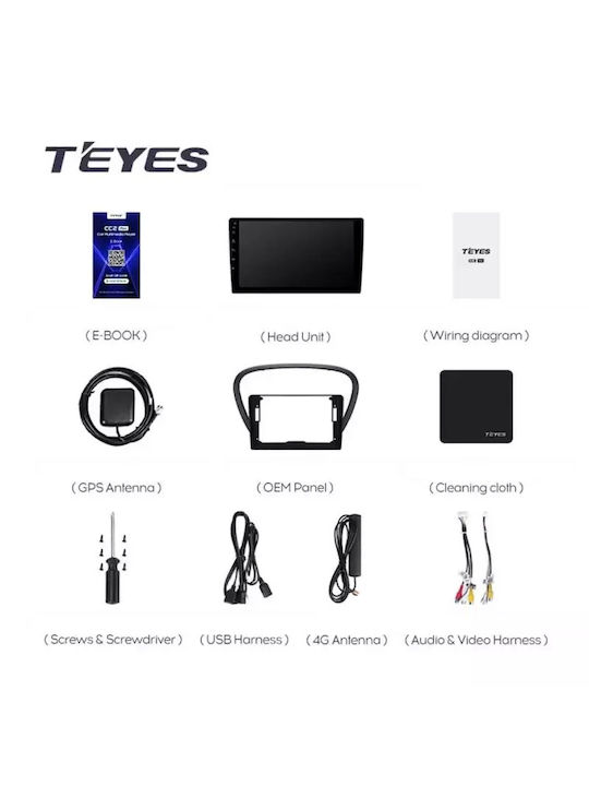 Teyes Sistem Audio Auto pentru Peugeot 607 2004-2010 (Bluetooth/USB/WiFi/GPS/Apple-Carplay/Android-Auto) cu Ecran Tactil 9"