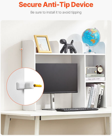 Vevor Desktop Bookshelf White Desktop Storage Organizer 2-tier Office Home