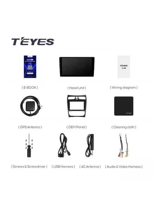 Teyes Автомобилна Аудио Система (Блутут/USB/WiFi/GPS/Apple-Carplay/Android-Auto) с Тъчскрийн 9"