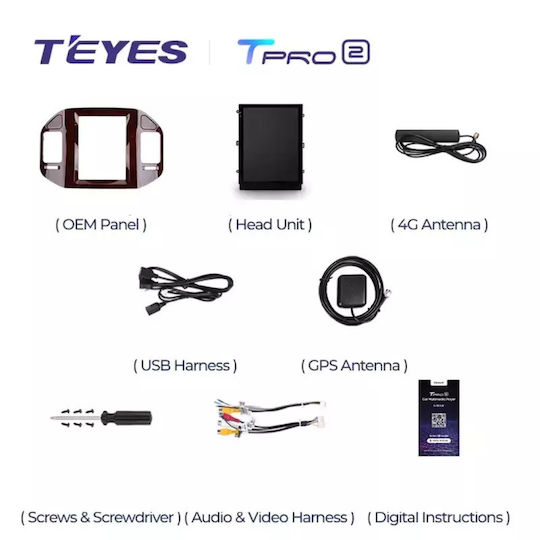 Teyes Tesla Style Tpro 2 Автомобилна навигация Mitsubishi Pajero 3 V70 V60 1999-2006 4+64GB 9.7" QLED Осемядрен 1.8GHz Android 4G Bluetooth 5.1 DSP