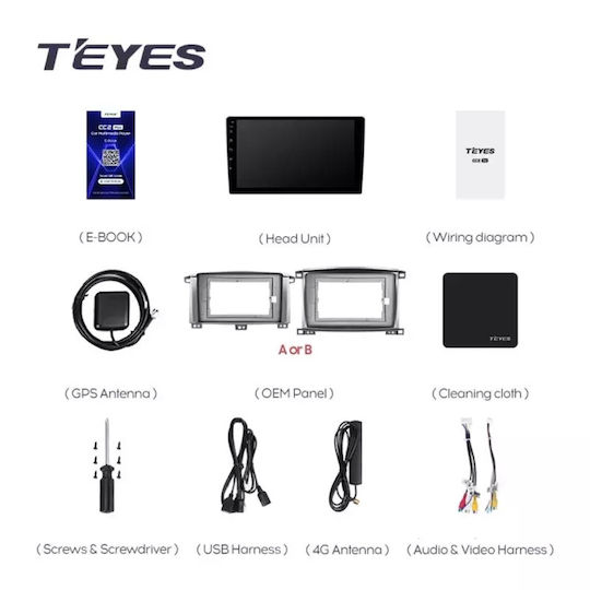 Teyes Sistem Audio Auto pentru Toyota Croazieră pe uscat Lexus Magazin online 2002-2007 (Bluetooth/USB/WiFi/GPS/Apple-Carplay/Android-Auto) cu Ecran Tactil 9"