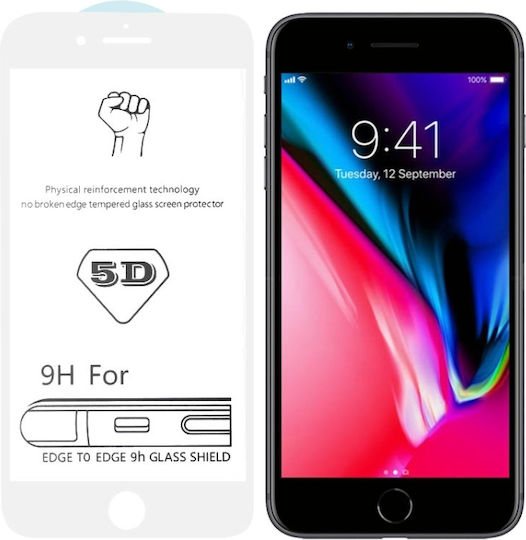 Full Face Tempered Glass White (iPhone 8 Plus / 7 Plus)