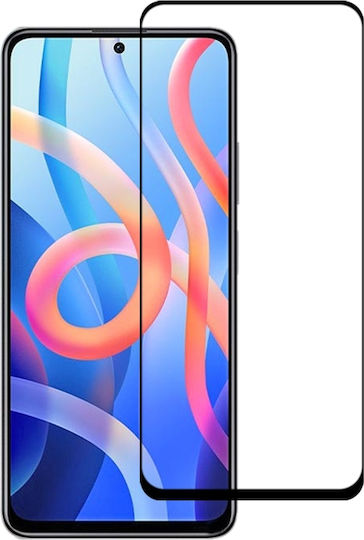 5D Vollkleber Vollflächig gehärtetes Glas Schwarz (Poco M4 Pro 5G)