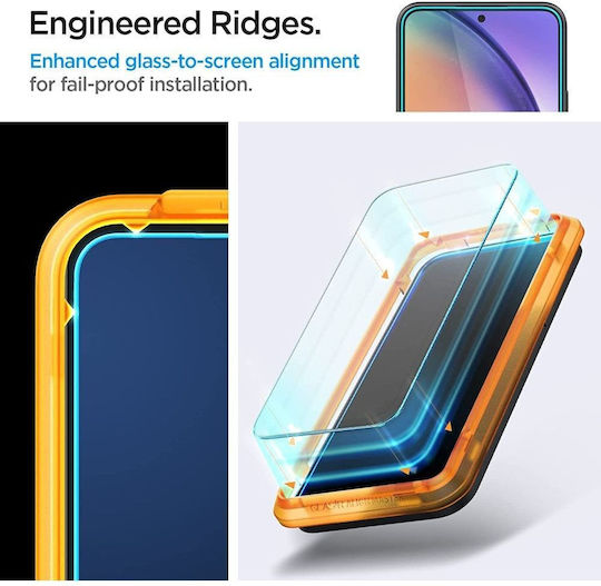 Spigen Alm Orange Full Face Tempered Glass 2buc (Galaxy A54)