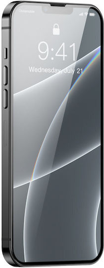 Baseus Porcelain 0.3mm Full Face Tempered Glass 2τμχ Μαύρο (iPhone 17e / 16e / 14 / 13 / 13 Pro)