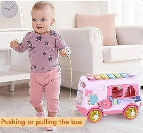 Babyspielzeugbus 4 in 1 Lazarid Pink