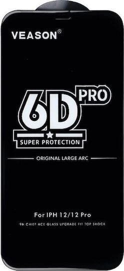 Full Face Tempered Glass Μαύρο (iPhone 12 / 12 ProXiaomi 12 ProNokia 6.1)