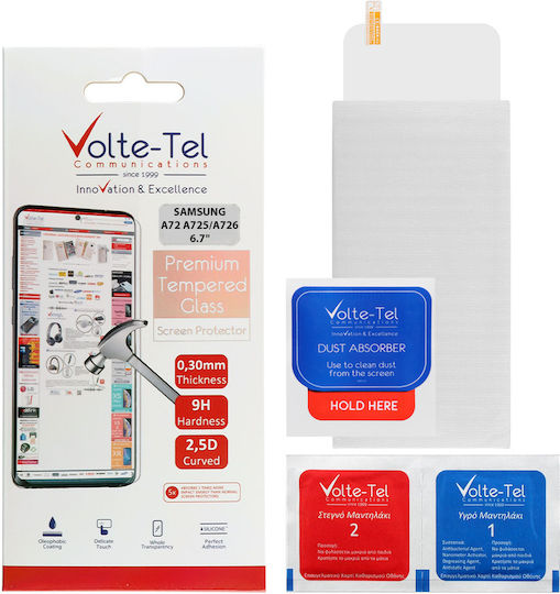 Volte-Tel Vollkleber Vollflächig gehärtetes Glas (Galaxy A72) 8285691