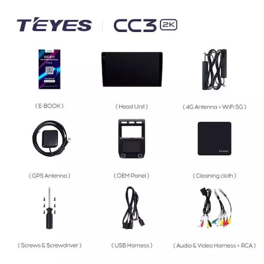 Teyes Ηχοσύστημα Αυτοκινήτου 2DIN (Bluetooth/USB/WiFi/GPS/Apple-Carplay/Android-Auto) με Οθόνη Αφής 9"